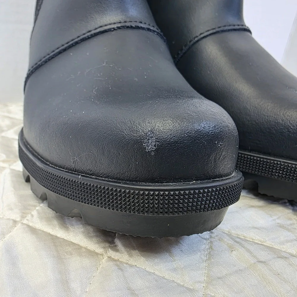 Sorel Joan Of Arctic Wedge Chelsea Boots Black Gray Girl's Size‎ 2